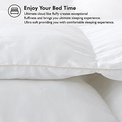 41nqxwqkyal 1.jpg Luxurious Queen Size Goose Down Fiber Waterfowl Feather Fiber Comforter Duvet for Restful Sleep, 100% Egyptian Cotton Co