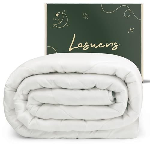 41odop8rozl 1.jpg Lasuens 100% Viscose from Bamboo Cooling Comforter for Hot Sleepers - King Size 350 GSM All Season Duvet Insert - Soft a