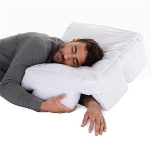 Adjustable Side Sleeper Pillow with Arm Tunnels for Shoulder Pain Relief - Pressure-Free Sleep Pillow for Adults - Down