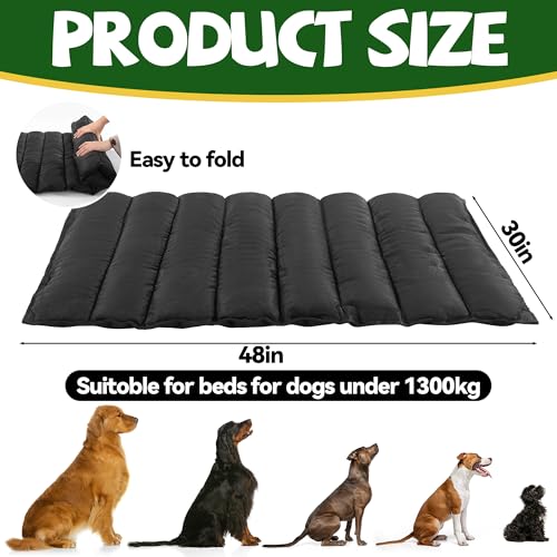 41okj5r bl.jpg Portable Chew Proof Dog Bed for Aggressive Chewers, Waterproof Outdoor Travel Camping Dog Bed (48inx30in) | Durable