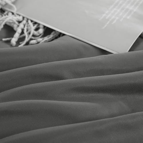 41oqoprghal.jpg HOMBYS Ultra Soft Microfiber Grey Oversized King Duvet Cover for All Season (120x120 Inch, Grey, Oversized King) HOMBY