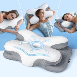 Osteo Enjoy Pain Relief Sleeping Cervical Neck Pillow, Non-Temperature Affected Memory Foam Fits Side Sleeper | Oste