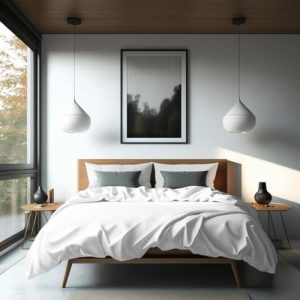 Bamboo Bay King Size Ultra Soft Cooling 100% Viscose Duvet Set for Adults Summer Cooling White