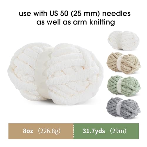 41qckf9 vl 1.jpg MABOZOO Soft Plush Yarn for Hand or Arm Knitting, Bulk 8 Pack | Fluffy Jumbo Chenille Yarn for Crocheting, Soft & Fu