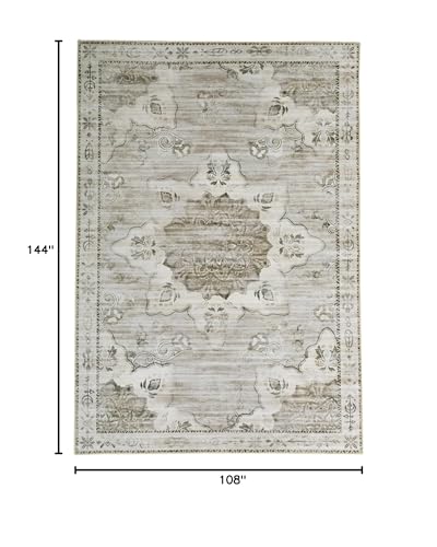 41qguheverl.jpg HOMBYS 9x12 ft Large Floral Area Rug for Living Room & Bedroom | HOMBYS 9x12 ft Boho Floor Carpet for Indoor & Offic