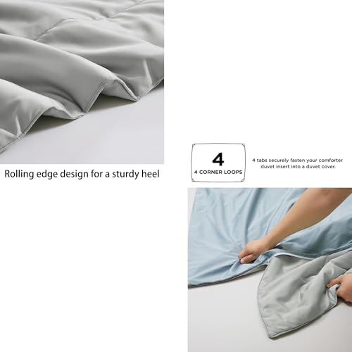 41qs0ki azl.jpg Gray Light Weight Natural Bamboo Viscose Comforter Set for Sleeping | Soft And Smooth Gray Queen Size Natural Bamboo