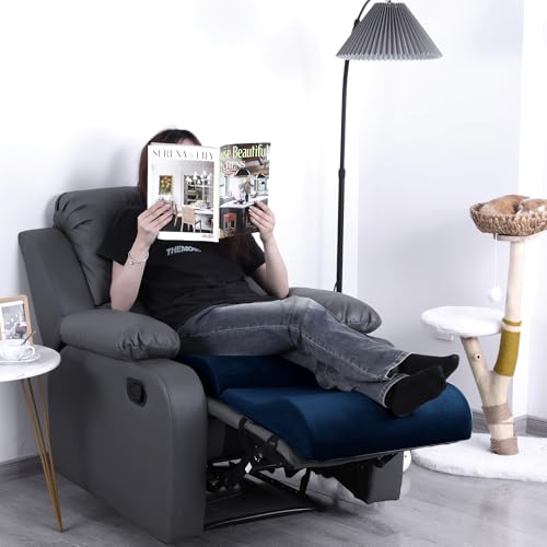 41rfzba9fzl 1.jpg HOMBYS Thick & Supportive Foam Recliner Cushion with Leg Pillow for Elderly Large Square Seat Cushion Wave Shape Footres