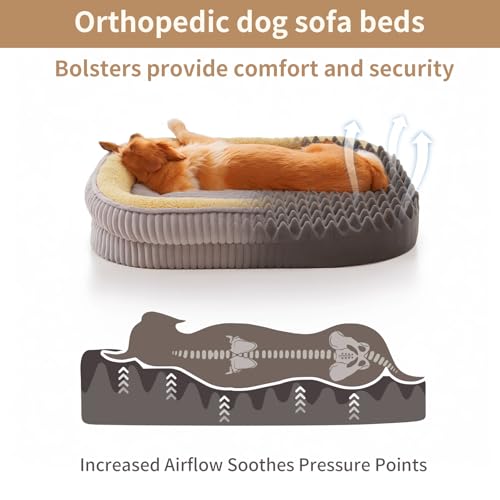 41rivg0tml.jpg Orthopedic Dog Bed for Large Dogs, High Density Egg Crate Foam Sofa Bed, Removable Washable Cover, Non-Slip Bottom Ort