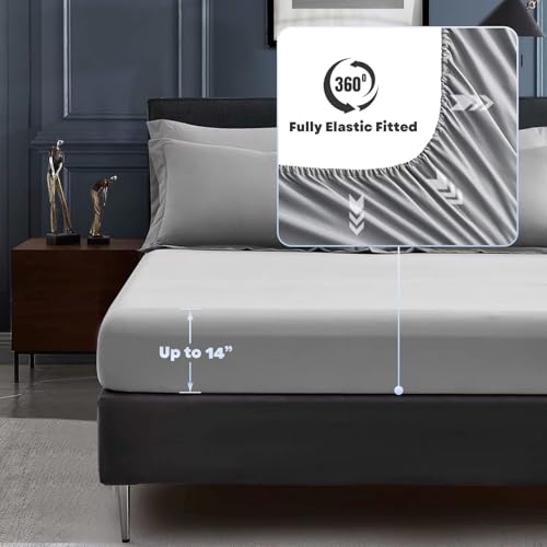 41rxhtbp el.jpg Maple&Stone Oversized King Comforter Set - All Season Grey Bedding (7 Pieces)