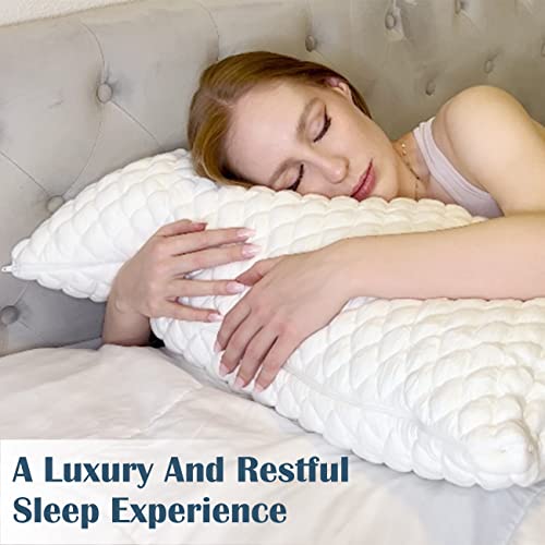 41rdvugmjl 1.jpg LOFE CertiPUR-US Supportive Adjustable Side Sleeper Pillow for Adults - Queen Size | Curved Side Sleeper Neck Pillow