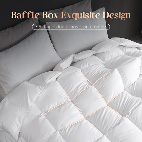 41rgnzng8zl.jpg Cosybay Fluffy Feather & Down Comforter Queen Size for All Season Luxury Sleep White