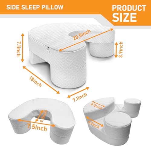 41s834rqz l.jpg Large Ergonomic U Shape Side Sleep Pillow for Side Sleepers with High Density Foam Reduce Arm and Shoulder Pressure a