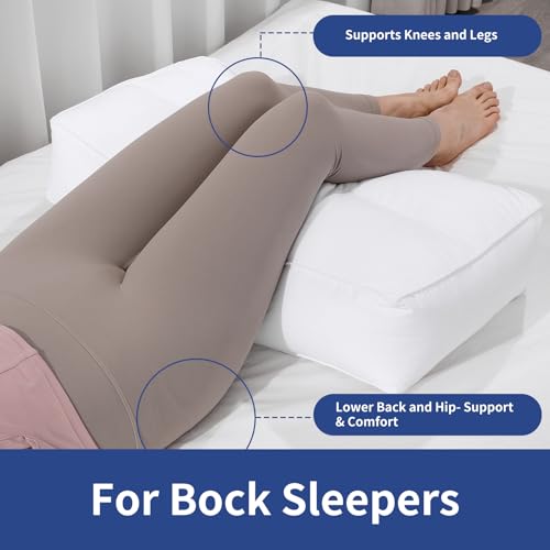 41sg4jev9l.jpg HOMBYS White Knee Pillow for Side Sleepers | HOMBYS Spine Alignment Knee Pillow for Sleeping on Back | HOMBYS Pregn