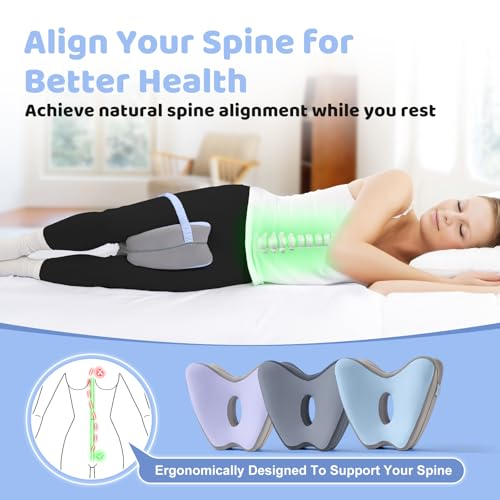 41sxsjvfuml.jpg Cool Memory Foam Knee Support Pillow for Side Sleepers Relieving Knees, Sciatica & Hips Pain | Cooling Memory Foam L