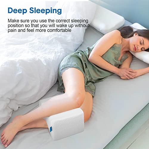 41t1jmpszgl.jpg Memory Foam Knee Pillow for Side Sleepers & Pregnant Women - Spinal Alignment & Sciatica Relief, White