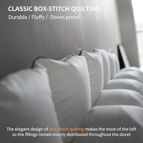 41tbx3acxbl.jpg Ivory White Luxury Oversized King Thin Duvet - High Fill Power Comforter - Ultra-Soft & Fluffy