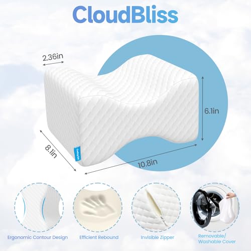 41tibxbspil.jpg CloudBliss Cooling Leg Pillow for Side Sleepers - Memory Foam Knee Pillow for Hip and Lower Back Pain, Sciatica Relief,