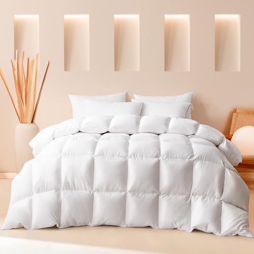 41ton6nwg7l.jpg Cosybay Fluffy Feather & Down Comforter, Oversized King, All-Season White
