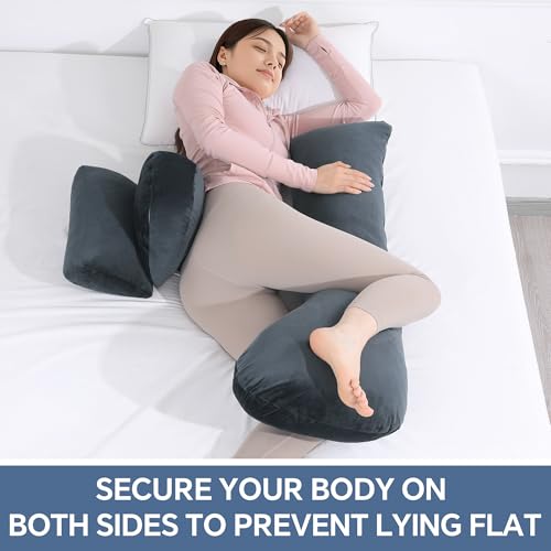 41tso3xx9l 3.jpg HOMBYS BBL Pillow After Surgery for Stomach and Side Sleepers Adjustable for Comfortful Recovery Sleep Dark Grey