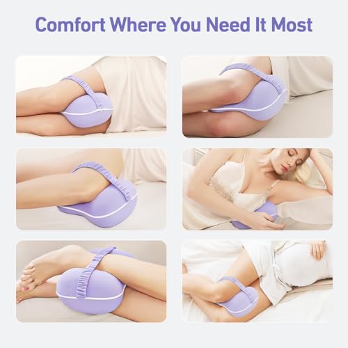 41u2wllpztl.jpg Memory Foam Knee Pillow for Side Sleepers - Sciatica Relief, Spine Alignment, Pregnancy & Surgery Recovery | Knee Pi