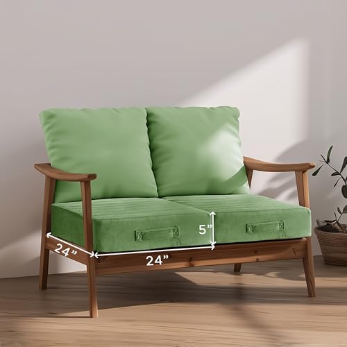 41u6nsdpztl 1.jpg Codi Thick Replacement Couch Cushions for Sofa Chair - High Density Foam Green - Perfect for Meditation 24x24x5 Inch 2 S