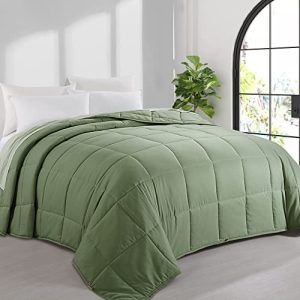 HOMBYS 136x120 Alaskan King Size Olive Green Comforter for All Season, Oversized Duvet Insert, Extra Large Down Alternat