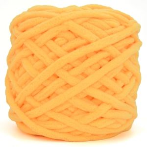 Golden Yellow Chunky Chenille Yarn for Crocheting and Knitting Beginners | Thick Soft Chunky Chenille Yarn for Baby
