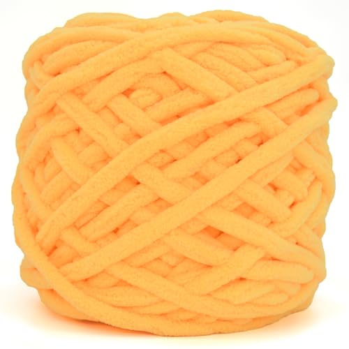 41uobj3npyl.jpg Golden Yellow Chunky Chenille Yarn for Crocheting and Knitting Beginners | Thick Soft Chunky Chenille Yarn for Baby