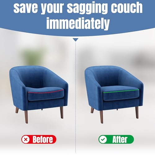 41ui9unv 6l 1.jpg HOMBYS 3 PCS Couch Cushion Inserts for Sagging Seat Support | HOMBYS 22x22x2 Couch Cushion Replacement with Dacron F