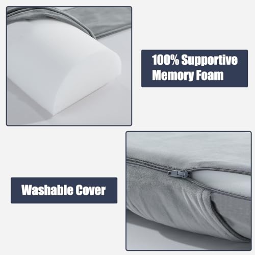 41uufuc1cpl.jpg HOMBYS Memory Foam Sleep Position Training Pillow - Back Sleeper Side Sleeper Supportive Grey | Adjustable Semi Roll