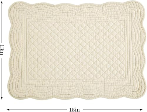 41voa oyagl.jpg HOMBYS Quilted Placemats Set of 8 for Kitchen Table Washable Rectangular Cotton Placemats (Flax) OEKO-TEX STANDARD 100