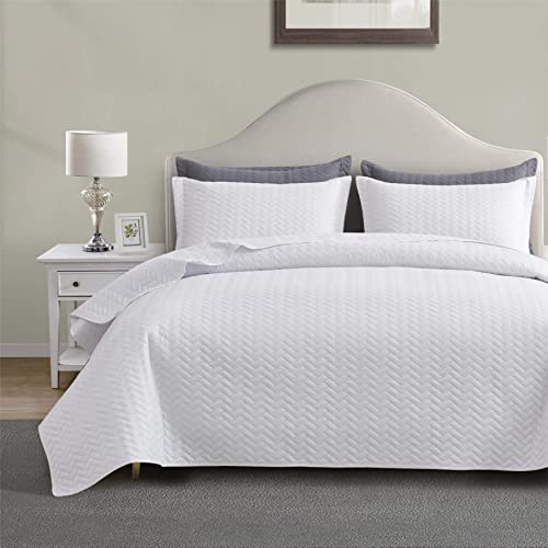 41vuq3xppcl.jpg Maple&Stone Lightweight White Oversized King Bedspread for All Season Comfort - 3 Piece Bed Cover Sets Maple&Stone 128