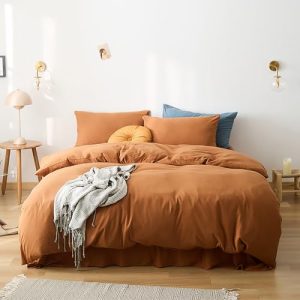 Cottonight Terracotta Comforter Set Soft & Breathable Reddish Brown