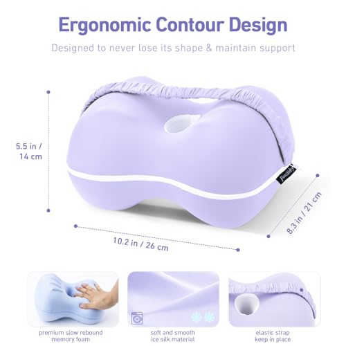 41w9iyegwjl.jpg Memory Foam Knee Pillow for Side Sleepers - Sciatica Relief, Spine Alignment, Pregnancy & Surgery Recovery | Knee Pi