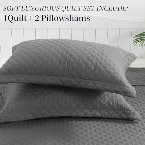 41wlt7vaxvl.jpg HOMBYS Oversized King Quilt Set for Summer Sleep (Super King Plus (128x120), Grey) | HOMBYS Reversible Lightweight C