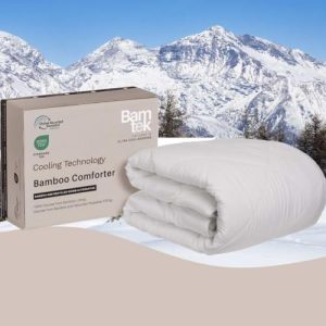 100% Viscose Derived from Bamboo Cooling Comforter for Hot Summer Nights, Breathable and Extra Fluffy Queen Size Duve