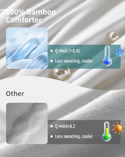 41x88j1f7sl 1.jpg Shilucheng Cooling Comforter Queen Size, 100% Viscose Derived from BambooShell, Breathable Soy Fiber and Bamboo Fill Duv