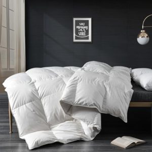APSMILE King Down Feather Fibers Comforter for All Seasons, High Fill-Power Medium Warm 106x90 Ivory White APSMILE All