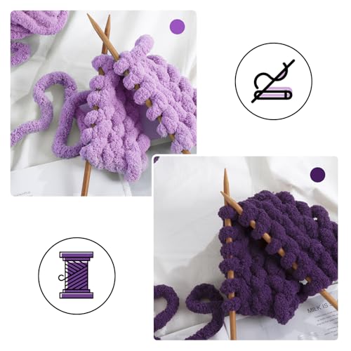 41xyffenxzl 1.jpg MABOZOO Soft Plush Yarn Bulky for Hand or Arm Knitting | MABOZOO Fluffy Jumbo Chenille Yarn for Crocheting | MABOZO