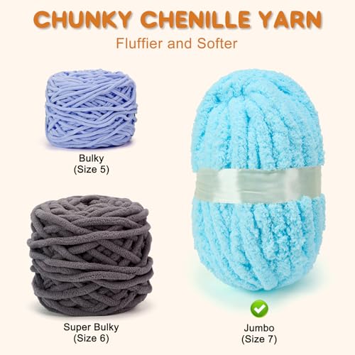 41y84q vul.jpg ERLYEEN Soft Chunky Chenille Yarn for Arm Knit Blankets