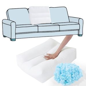 HOMBYS Shredded Memory Foam Couch Back Cushion Replacement for Sofa & Couch, Luminary Support Pillow, Removable Back Pil