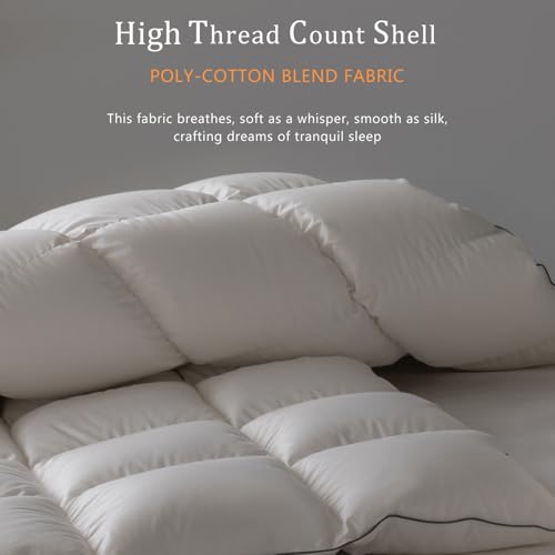 41yegbefzxl.jpg Hotel Collection White Down Alternative Comforter - King Size Fluffy and Cozy (120x98")