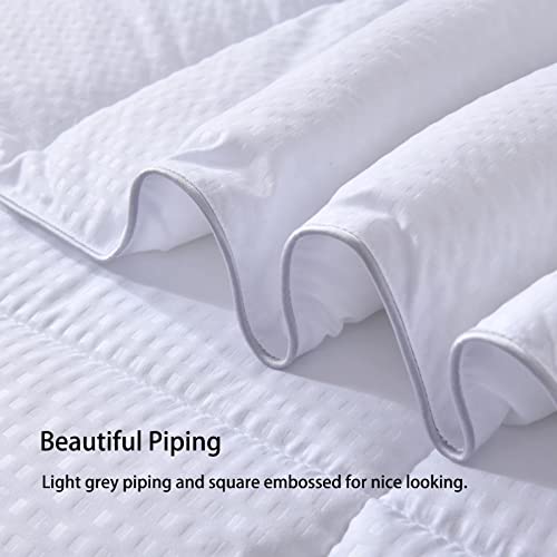 41yhozh2gnl.jpg Homelike Moment Queen Size White Down Alternative Comforter - Soft All Season Lightweight Bedding with Corner Tabs