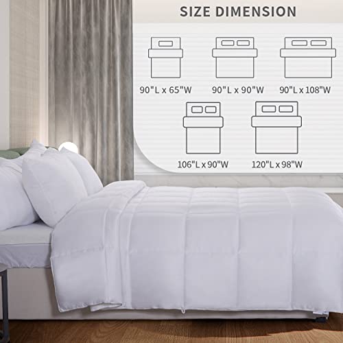 41yxxedvogl 1.jpg NEXHOME PRO Bamboo Viscose Cooling Comforter for Hot Sleepers, White Queen Lightweight Duvet Insert, 8 Corner Tabs(90"x