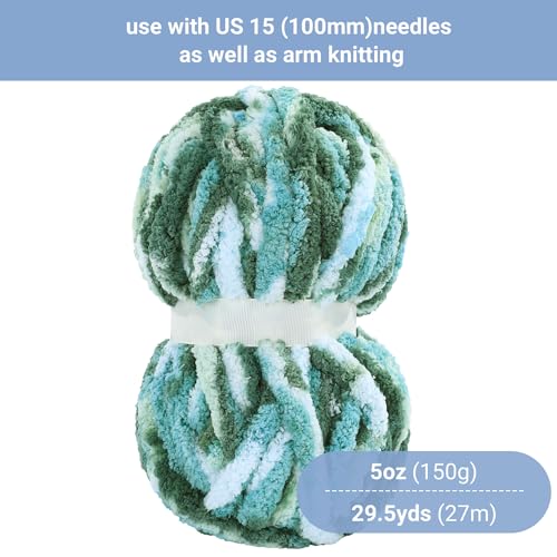 41zz70nyu8l.jpg HOMBYS Super Bulky Plush Big 8 Pack Tie Dye Chunky Chenille Yarn for Arm Knitting | Fluffy Soft Jumbo Crocheting Che