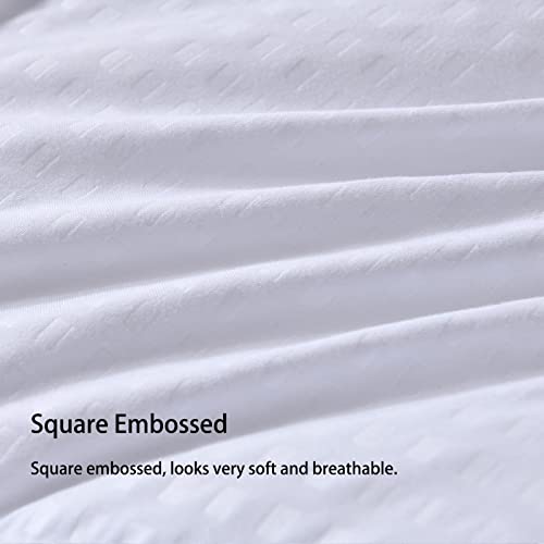 41zfp9s54dl.jpg Homelike Moment Queen Size White Down Alternative Comforter - Soft All Season Lightweight Bedding with Corner Tabs