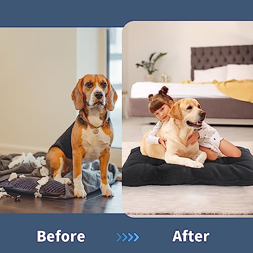 51 qcqx4dl.jpg Chew Proof Dog Bed for Medium Dogs, Durable Indoor Outdoor Crate Pad for Teething Puppies, 35"x22" | Stable Kennel P