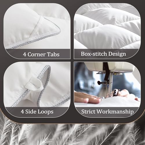 51 sk0pll2l.jpg Downluxe Luxurious Down Comforter Queen Size with Premium Fabric and All Seasons Medium Warmth Duvet Insert (90x90, Quee