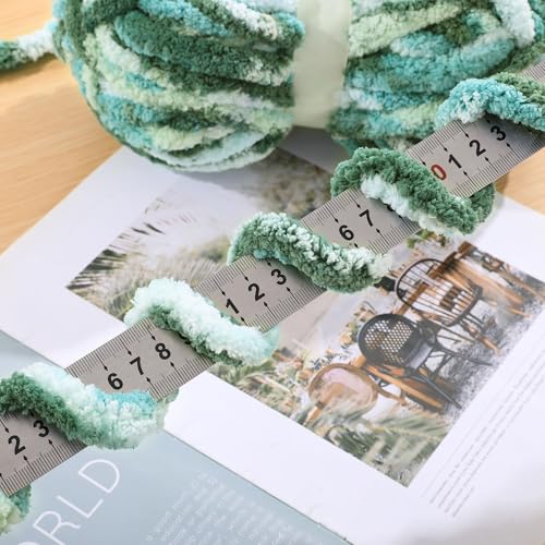 51 tkljkr6l.jpg HOMBYS Super Bulky Plush Big 8 Pack Tie Dye Chunky Chenille Yarn for Arm Knitting | Fluffy Soft Jumbo Crocheting Che
