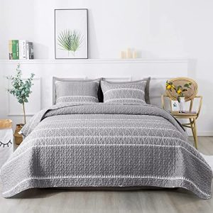 Andency Grey Quilt Set Oversized King for Summer Reversible Microfiber Bedspread Coverlet Sets | Andency Bohemian Su